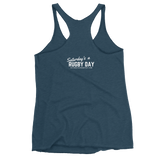 Women's Crouch Bind Set Racerback Tank - Saturday's A Rugby Day