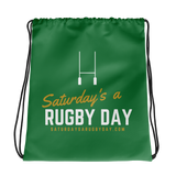 Green Saturday's a Rugby Day Drawstring bag - Saturday's A Rugby Day
