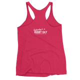 Women's Crouch Bind Set Racerback Tank - Saturday's A Rugby Day