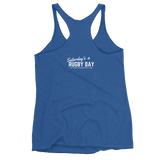 Women's Crouch Bind Set Racerback Tank - Saturday's A Rugby Day