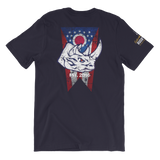 Rhino with Ohio Flag Short-Sleeve Unisex T-Shirt - Saturday's A Rugby Day
