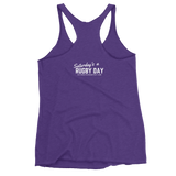 Women's Crouch Bind Set Racerback Tank - Saturday's A Rugby Day