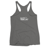 Women's Crouch Bind Set Racerback Tank - Saturday's A Rugby Day