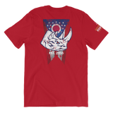 Rhino with Ohio Flag Short-Sleeve Unisex T-Shirt - Saturday's A Rugby Day