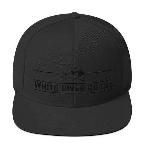 White River Black Out Snapback Hat - Saturday's A Rugby Day