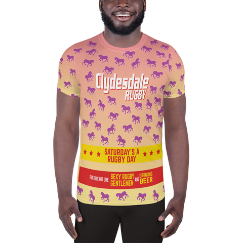 Clydesdale Sublimated Men's Athletic T-shirt - Saturday's A Rugby Day