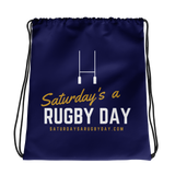Navy Saturday's a Rugby Day Drawstring bag - Saturday's A Rugby Day