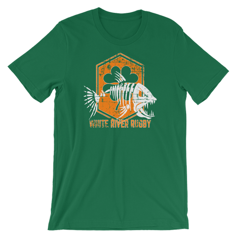 White River Shamrock Shield Short-Sleeve Unisex T-Shirt - Saturday's A Rugby Day