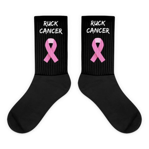 Black Ruck Cancer Socks - Saturday's A Rugby Day