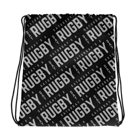 Black Drawstring bag - Saturday's A Rugby Day