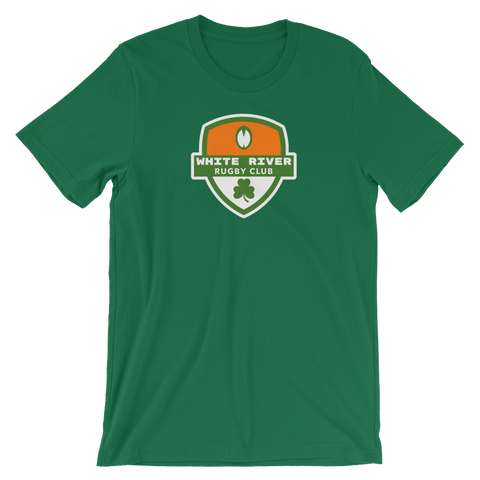 White River Shamrock Crest Short-Sleeve Unisex T-Shirt - Saturday's A Rugby Day