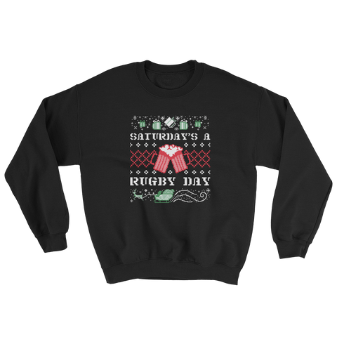 Saturday's a Rugby Day Ugly Christmas Sweatshirt - Saturday's A Rugby Day