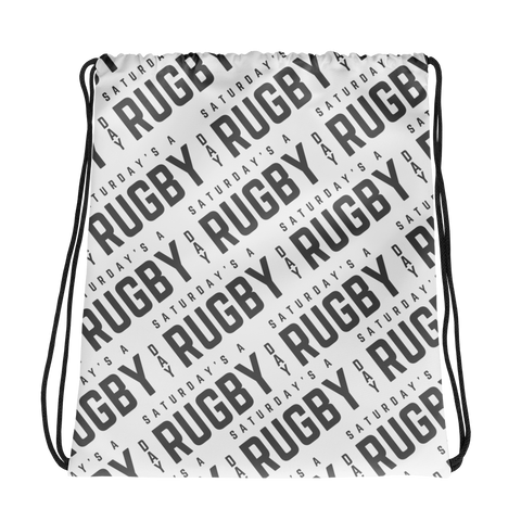 White Drawstring bag - Saturday's A Rugby Day