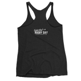 Women's Crouch Bind Set Racerback Tank - Saturday's A Rugby Day